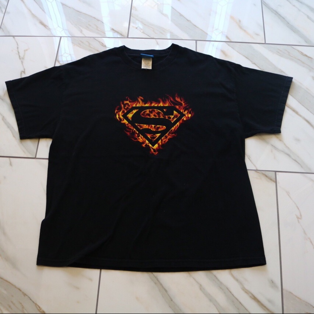 2000 DC COMICS superman logo T-shirt size XL